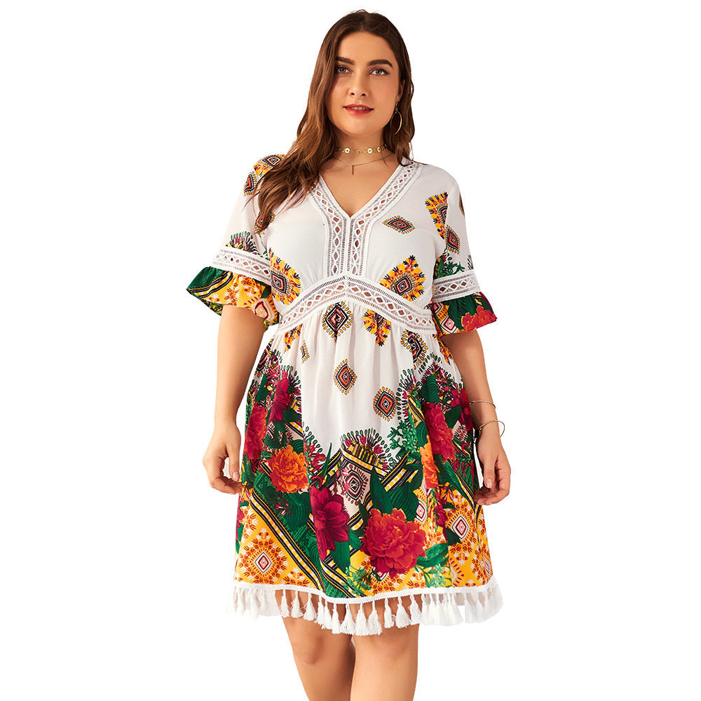 Vintage Chiffon Dress for Women – French Floral Tea Break Style Haielin