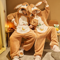 Couple Pajamas Dinosaur One-Piece Winter Homewear Set Haielin