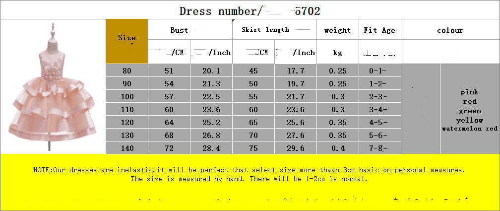 Children’s Princess Gown – Multi-Layer Pettiskirt Dress Haielin