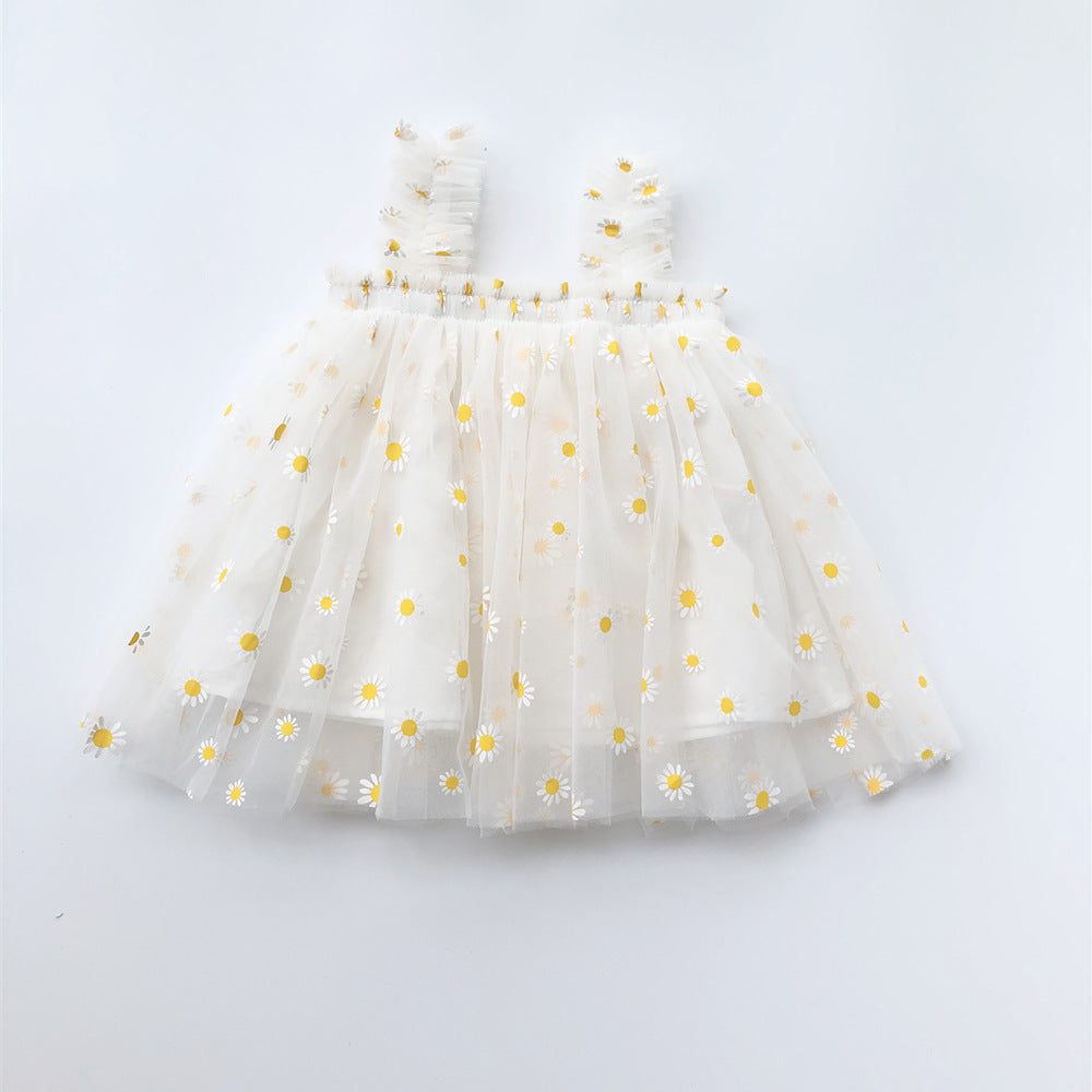 Flower Girl Dress Summer Princess White Gauze Skirt Haielin