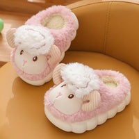 Cartoon Cotton Slippers – Fluffy Indoor Kids Shoes Haielin