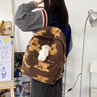 Girls Backpack Korean Plush Bag – Cute Fashion Style Haielin