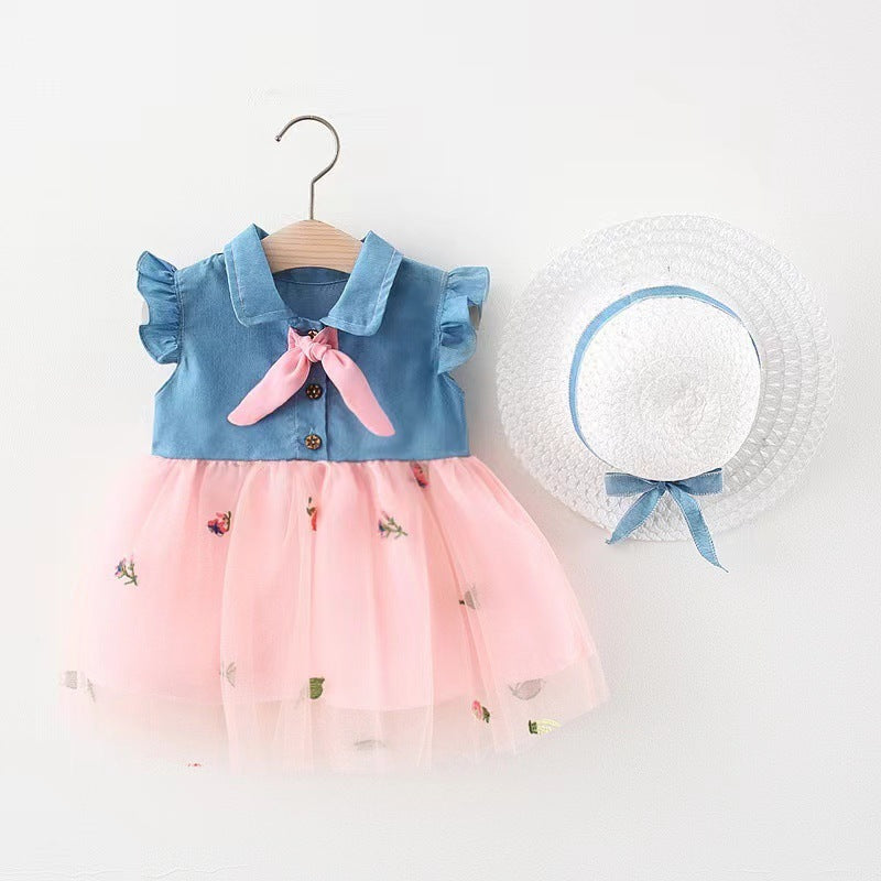 Fashion Girls Dress Streamer Denim Haielin