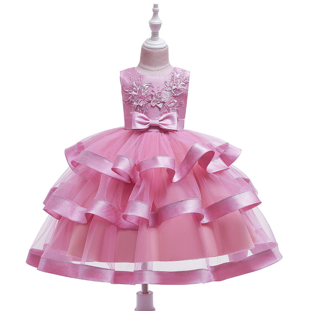 Girls Sleeveless Princess Dress – Mesh Cake Style Haielin