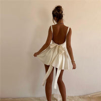 Backless Evening Dress – Elegant Lace-Up Bow Design Haielin