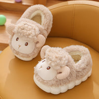 Cartoon Cotton Slippers – Fluffy Indoor Kids Shoes Haielin