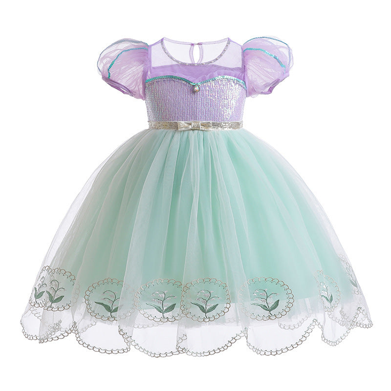 Children’s Mesh Princess Dress Short Sleeve Haielin