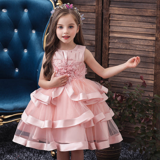 “Children’s Princess Gown Pink Pettiskirt”