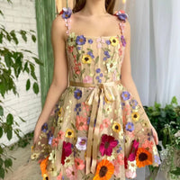 Embroidery Lace Dress – Sweet Floral A-Line Summer Dress Haielin