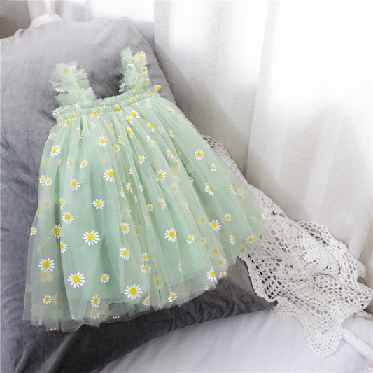 Flower Girl Dress Summer White Gauze Skirt