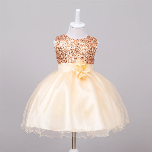 “Girls princess dress with tail design khaki”
