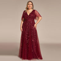 Women's Plus Size Bridesmaid Dress – Sequined Fishtail Gown Haielin