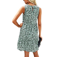 Women Summer Dot Print Sleeveless Dress – Casual Sundress Haielin