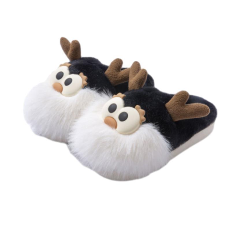 Christmas Deer Cotton Slippers – Indoor Winter Shoes Haielin