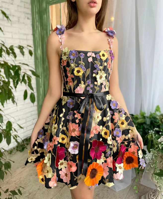 Embroidery Lace Dress – Sweet Floral A-Line Summer Dress Haielin