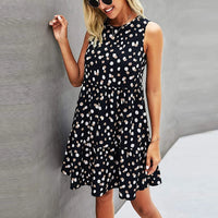 Women Summer Dot Print Sleeveless Dress – Casual Sundress Haielin