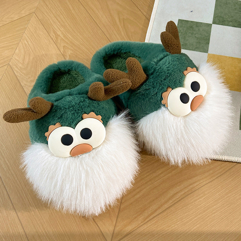 Christmas Deer Cotton Slippers – Indoor Winter Shoes Haielin