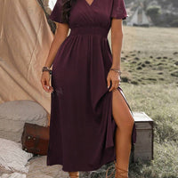V-Neck Long Dress – Elegant Bell Sleeve Slim Fit Haielin