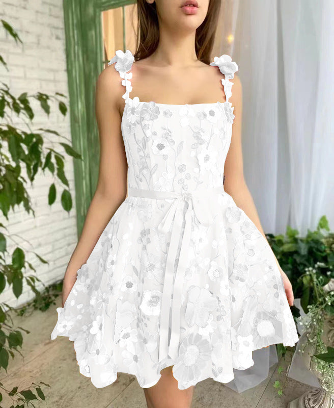 Embroidery Lace Dress – Sweet Floral A-Line Summer Dress Haielin