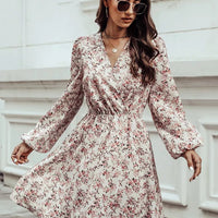 Floral Printed Dress – Elegant Long Sleeve Women’s Outfit Haielin