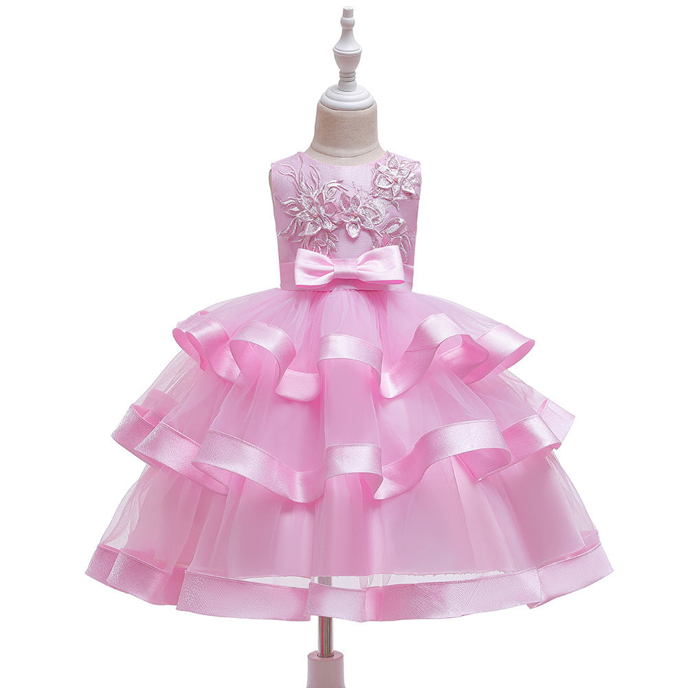 Girls Sleeveless Princess Dress – Mesh Cake Style Haielin