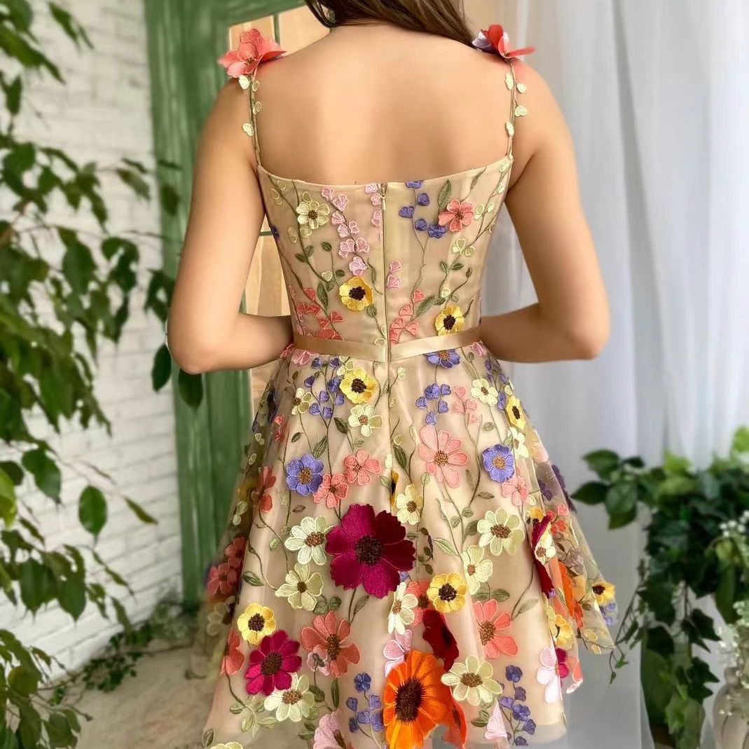 Embroidery Lace Dress – Sweet Floral A-Line Summer Dress Haielin