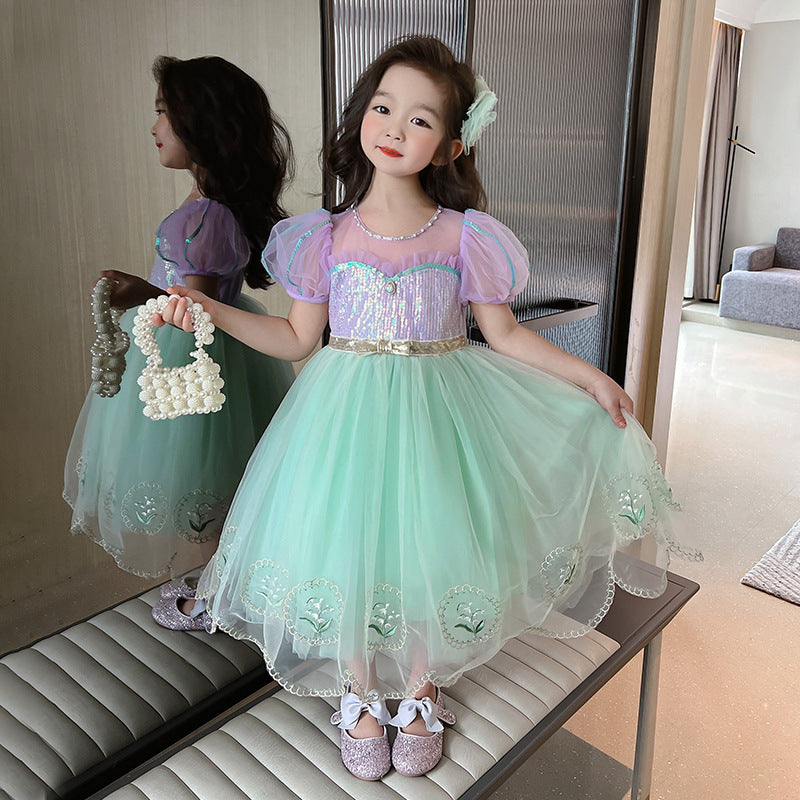 Children’s Mesh Princess Dress Short Sleeve Haielin