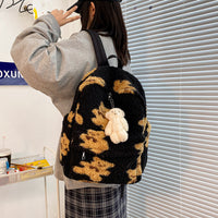 Girls Backpack Korean Plush Bag – Cute Fashion Style Haielin