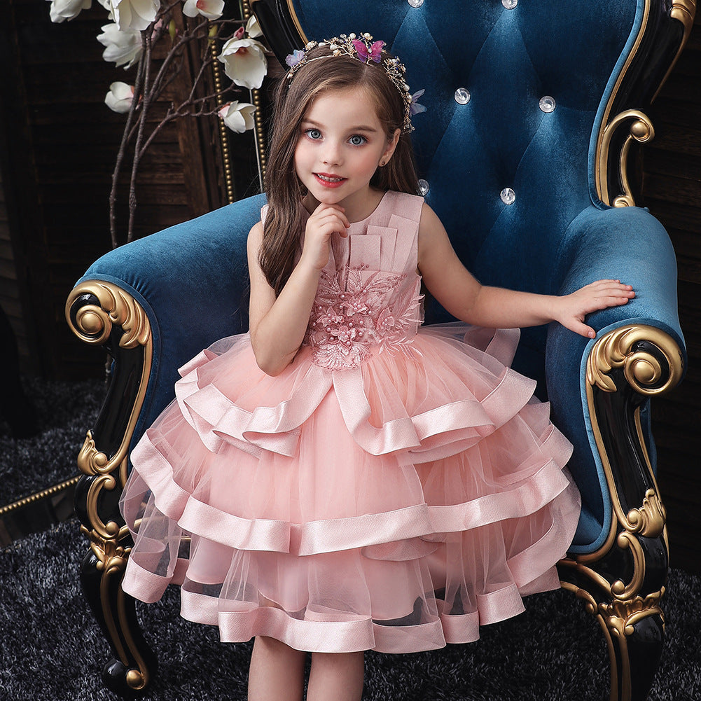 Children’s Princess Gown – Multi-Layer Pettiskirt Dress Haielin