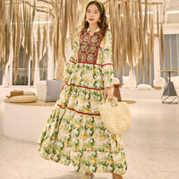 Women’s Printed High-Waisted V-Neck Skirt-Chic Casual Look Haielin