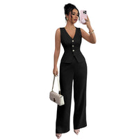Solid Color Sleeveless Two Piece Set – Chic Casual Fit Haielin