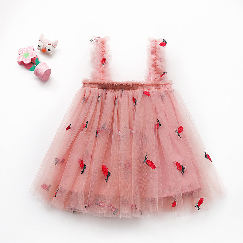 Flower Girl Dress Summer Princess White Gauze Skirt Haielin