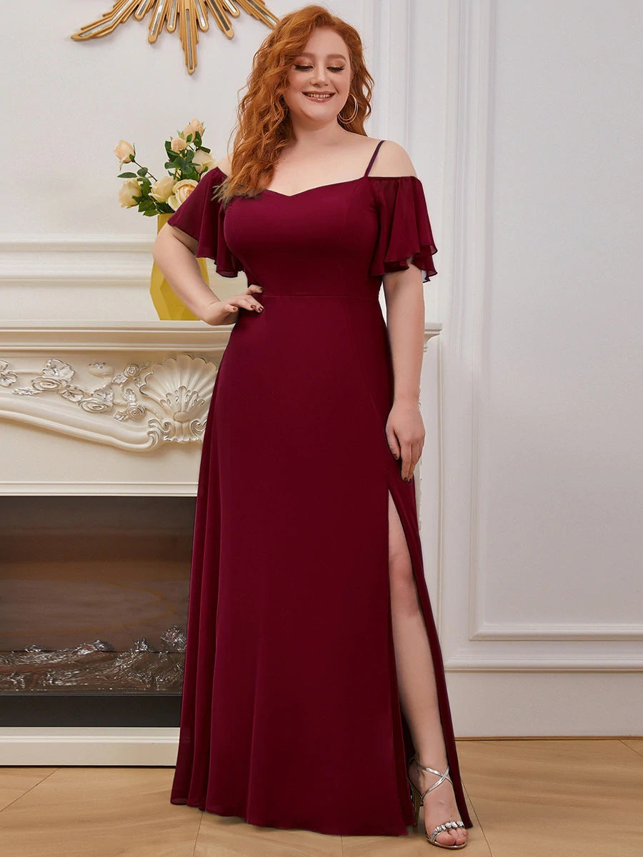 side slit detail on bridesmaid dress