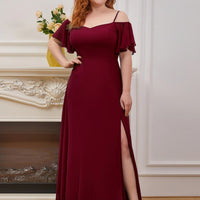 side slit detail on bridesmaid dress